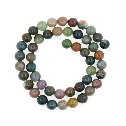 Natural Indian Agate Beads Smooth Full Strand Gemstone Loose Beads - BestBeaded