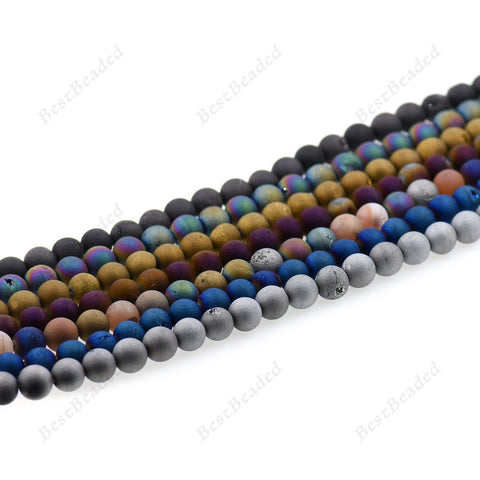 Natural Druzy Agate Beads Loose Gemstone Spacers - BestBeaded