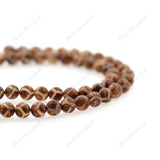 Round Tibetan Natural DZI Agate Beads Full Strand Gemstone Bead - BestBeaded