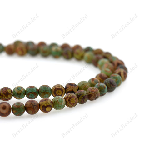 Natural Tibetan Beads,Crackle Agate DZI Beads Loose Gemstone Bead - BestBeaded